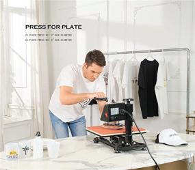 img 2 attached to 🔥 Professional 5-in-1 Heat Press Machine 12"x15" - Digital Transfer Sublimation Presser for T-shirts, Mugs, Hats, Caps, and Plates (Black)