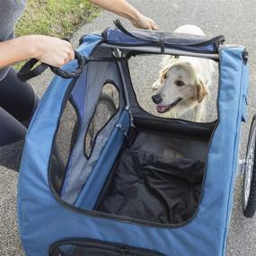 img 3 attached to 🐾 Highly Durable PetSafe Happy Ride Aluminum Dog Bike Trailer - Quick and Effortless Bicycle Attachment and Detachment - Featuring Three Storage Pouches and Tether - Conveniently Foldable for Storage - Available in Medium and Large Sizes