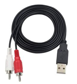 img 1 attached to 🔌 5FT USB 2.0 Мужской разъем к 2 мужским разъемам RCA Аудио Конвертер Адаптер для подключения компьютера к микшеру или ПК к звуковой системе