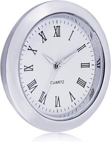 img 1 attached to ⏰ ShoppeWatch 1 7/16" Mini Clock Insert Quartz Movement - Miniature Clock Fit Up with Silver Tone Bezel, White Face, and Roman Numerals - CK097SL