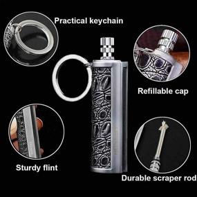 img 1 attached to 🔥 Black Dragon's Breath Flameless Waterproof Lighter Keychain with Metal Flint Match Stick Design - Ideal Fire Starter for Emergency Survival Outdoors, Refillable Kerosene Lighter (2pcs)