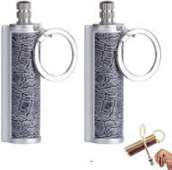 🔥 black dragon's breath flameless waterproof lighter keychain with metal flint match stick design - ideal fire starter for emergency survival outdoors, refillable kerosene lighter (2pcs) logo