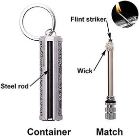 img 2 attached to 🔥 Black Dragon's Breath Flameless Waterproof Lighter Keychain with Metal Flint Match Stick Design - Ideal Fire Starter for Emergency Survival Outdoors, Refillable Kerosene Lighter (2pcs)