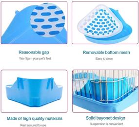 img 1 attached to 🐰 Премиум треугольный угловой туалет для кроликов - синий | Идеально подходит для кролика, морской свинки, хомяка, хорька, шиншиллы, маленьких домашних питомцев