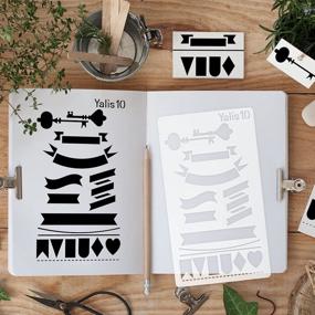img 2 attached to 📔 Enhance Your Creativity with the 12-Piece Journal Stencil Plastic Planner Set: Perfect for DIY Drawing in Notebooks, Diaries, and Scrapbooks