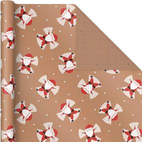 img 2 attached to Hallmark Kraft Christmas Wrapping Paper for Kids with Cut Lines on Reverse (4 Rolls: 88 sq. ft. total) Featuring Penguins, Santa, Snowmen, and Polka Dots