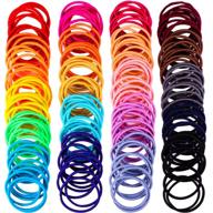 💇 200-piece no-metal hair elastics hair ties: multicolor ponytail holders (2 mm x 2.5 cm) logo