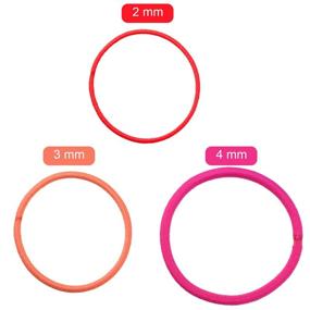 img 2 attached to 💇 200-Piece No-Metal Hair Elastics Hair Ties: Multicolor Ponytail Holders (2 mm x 2.5 cm)