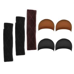 img 4 attached to Wig Grip Headbands For Women | Edge-Saver Wig Headband Bands | No-Slip Wig Grip Hairband | Velvet Wig Grip Band | Elastic Stretched Wig Headbands (3 Pieces) | Wig Caps Hair Net Included For Weave