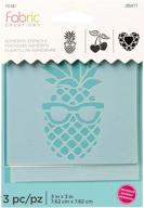 fabric creations clear adhesive stencil - pineapple-cherry-diamond design, 3 inch logo