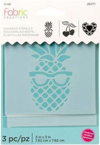 img 1 attached to Fabric Creations Clear Adhesive Stencil - Pineapple-Cherry-Diamond Design, 3 Inch