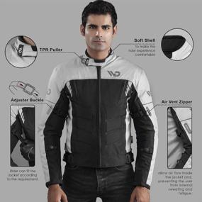 img 3 attached to WD Motorsports Vegas I Textile Motorcycle Jacket Waterproof Jacket All Season (Grey