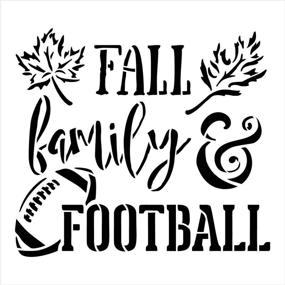 img 1 attached to 🏈 Fall Family Football Stencil by StudioR12 - Wood Signs, Word Art Reusable - Mancave Sports Room Décor - Painting Chalk Mixed Media - DIY Home, Choose Size (12"x12")