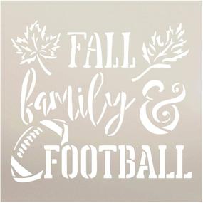 img 2 attached to 🏈 Fall Family Football Stencil by StudioR12 - Wood Signs, Word Art Reusable - Mancave Sports Room Décor - Painting Chalk Mixed Media - DIY Home, Choose Size (12"x12")