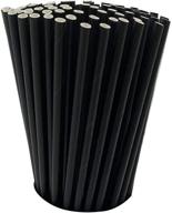 🌿 pack of 100 eco-friendly black biodegradable paper straws - perfect for parties, showers, birthdays, cocktails, weddings, restaurants, food service, and drink stirring logo