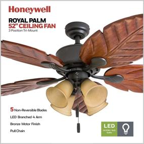 img 3 attached to 🏞️ Honeywell Ceiling Fans 50503-01 Royal Palm 52" Bronze Ceiling Fan: The Perfect Blend of Style and Performance