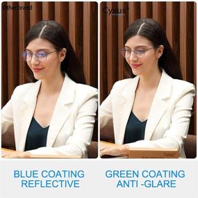 img 1 attached to 👓 Cyxus Round Blue Light Blocking Glasses: Stylish Metal Frame Computer Eyewear for Relieving Eyestrain and Protecting Against Harmful Blue Light