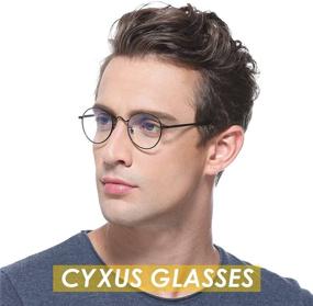 img 2 attached to 👓 Cyxus Round Blue Light Blocking Glasses: Stylish Metal Frame Computer Eyewear for Relieving Eyestrain and Protecting Against Harmful Blue Light