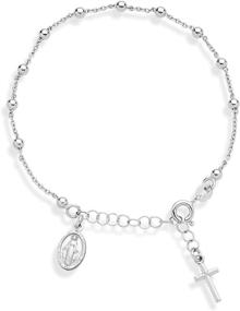img 4 attached to Миа Белла серебряный итальянский браслет на регулируемой застежке для девочек – ювелирные изделия и браслеты.