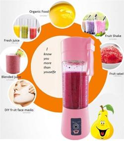 img 2 attached to 🍉 Convenient Rechargeable Portable Blender for Home and Travel - Pink