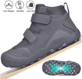 img 2 attached to JACKSHIBO Dark Gray Boys' Outdoor Sneakers - Trekking Resistant Shoes