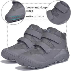 img 3 attached to JACKSHIBO Dark Gray Boys' Outdoor Sneakers - Trekking Resistant Shoes