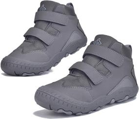 img 4 attached to JACKSHIBO Dark Gray Boys' Outdoor Sneakers - Trekking Resistant Shoes