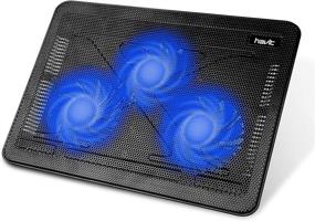img 4 attached to 🖥️ Havit HV-F2056 Laptop Cooler Cooling Pad - Slim Portable USB Powered (3 Fans), 15.6"-17" - Black/Blue, Best Cooling Solution for Laptops