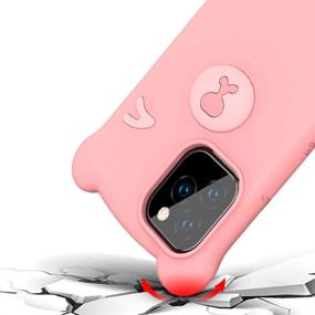 img 3 attached to Жидкий силиконовый чехол Aulzaju для iPhone X/XS, мягкий резиновый гель, амортизирующий микрофиброзащитный милый медвежий чехол - красный (подходит для iPhone X/XS 5,8 дюйма) - идеально подходит для девочек и женщин