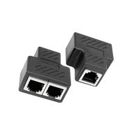 "разветвитель ethernet, разъем rj45 для кабеля cat7/cat6/cat5e/cat5 - разветвитель интернета, набор из 2 штук логотип