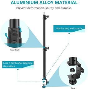 img 1 attached to 🎥 Neewer Aluminum Alloy Tabletop Light Stand with 1/4inch Screw - 5kg/11 Lbs Load Capacity, Adjustable 21.6-47.2inches/55-120CM, Ideal for Live Streaming, Video Shooting with Ring Light and LED Light
