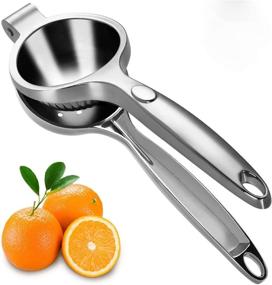 img 4 attached to 🍋 Manual Lemon Squeezer - Shiny Flower Design - Hand Press Juicer for Lemons, Limes, Oranges, Grapes, Citrus, Watermelon, and More - Solid Metal Bowl for Efficient Juicing