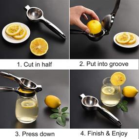 img 1 attached to 🍋 Manual Lemon Squeezer - Shiny Flower Design - Hand Press Juicer for Lemons, Limes, Oranges, Grapes, Citrus, Watermelon, and More - Solid Metal Bowl for Efficient Juicing