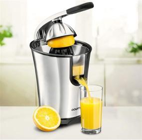 img 3 attached to 🍊 Gourmia EPJ100 Electric Citrus Juicer - Stainless Steel, 10 QT, 160 Watts, Rubber Handle, Cone Lid, Easy Use, One-Size-Fits-All Cone, Easy Storage - 110V