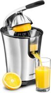 🍊 gourmia epj100 electric citrus juicer - stainless steel, 10 qt, 160 watts, rubber handle, cone lid, easy use, one-size-fits-all cone, easy storage - 110v logo