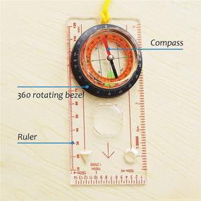 img 1 attached to 🧭 Легкий картографический компас Posinly с увеличительным объективом - идеальный для пеших прогулок, ориентирования и кемпинга.