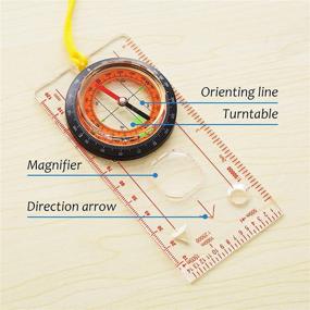 img 2 attached to 🧭 Легкий картографический компас Posinly с увеличительным объективом - идеальный для пеших прогулок, ориентирования и кемпинга.
