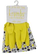 krumbs kitchen rubber glove liners with yellow dots - ensuring comfort and versatility in one size logo