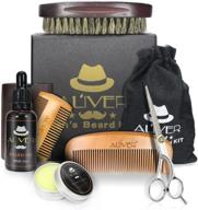 🧔 men's beard grooming kit - complete beard care set with 100% stainless japanese scissors, mustache and beard balm, growth beard oil, beard brush, and z shaped comb - professional barber kit gift set logo