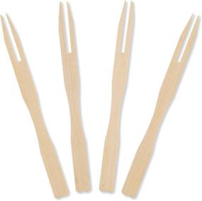 img 3 attached to 🍽️ Gmark Bamboo Forks 3.5 Inch: Ideal Mini Food Picks for Appetizers, Cocktails, Desserts - Set of 110 - GM1031A+