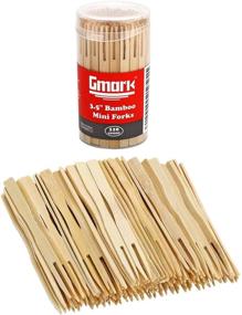 img 4 attached to 🍽️ Gmark Bamboo Forks 3.5 Inch: Ideal Mini Food Picks for Appetizers, Cocktails, Desserts - Set of 110 - GM1031A+