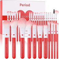 💄 ultimate period red makeup brushes set - 32 pieces for professional makeup applications | kabuki foundation, blending, contouring, eye shadows, eyebrows, eyeliner & more | premium gifts included logo