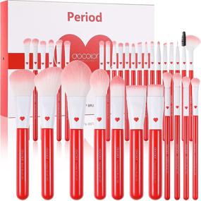 img 4 attached to 💄 Ultimate Period Red Makeup Brushes Set - 32 Pieces for Professional Makeup Applications | Kabuki Foundation, Blending, Contouring, Eye Shadows, Eyebrows, Eyeliner & More | Premium Gifts Included