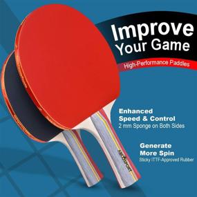 img 1 attached to 🏓 Abco Tech Ping Pong Paddle & Table Tennis Set - Pack of 4 High-Quality Rackets and 6 Table Tennis Balls - Soft Sponge Rubber - Suitable for Professional and Recreational Games - 2 or 4 Players