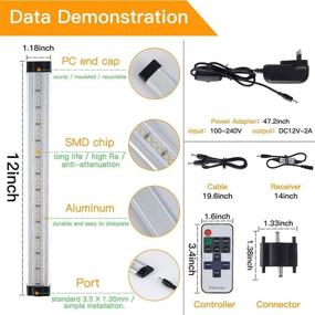 img 2 attached to 💡 Energy-Efficient LED Under Cabinet Lighting: Dimmable, Plug-in, Daylight White - 12W, 48W Fluorescent Tube Equivalent, 1000LM, 5000K