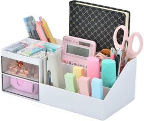 img 4 attached to 🗄️ Efficiently Organize Your Workspace with Citmage Desk Organizer Caddy - 12 Compartment Office Drawer Organizer and Desktop Stationery Storage Box (White)
