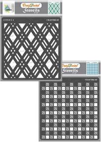 img 4 attached to 🎨 CrafTreat Geometric Stencils for Painting - Double Diamond and Shepherds Check - 2 Pcs - 6x6 Inches Each - Reusable DIY Art and Craft Stencils