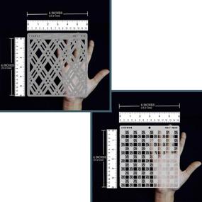 img 3 attached to 🎨 CrafTreat Geometric Stencils for Painting - Double Diamond and Shepherds Check - 2 Pcs - 6x6 Inches Each - Reusable DIY Art and Craft Stencils