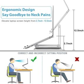 img 1 attached to 💻 B-Land Laptop Stand: Ergonomic Adjustable Aluminum Holder for MacBook, Dell XPS, Samsung, and More – Compatible with Laptops 10-17 inches