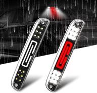 фара стоп-сигнала led с высоким монтажем krsct для ford super duty 1999-2016, f-250 f-350 f-450 f-550 / ranger 1993-2011, защита ip68 от воды, красно-белый овал 12" с дымчатым корпусом, прозрачная задняя фара. логотип